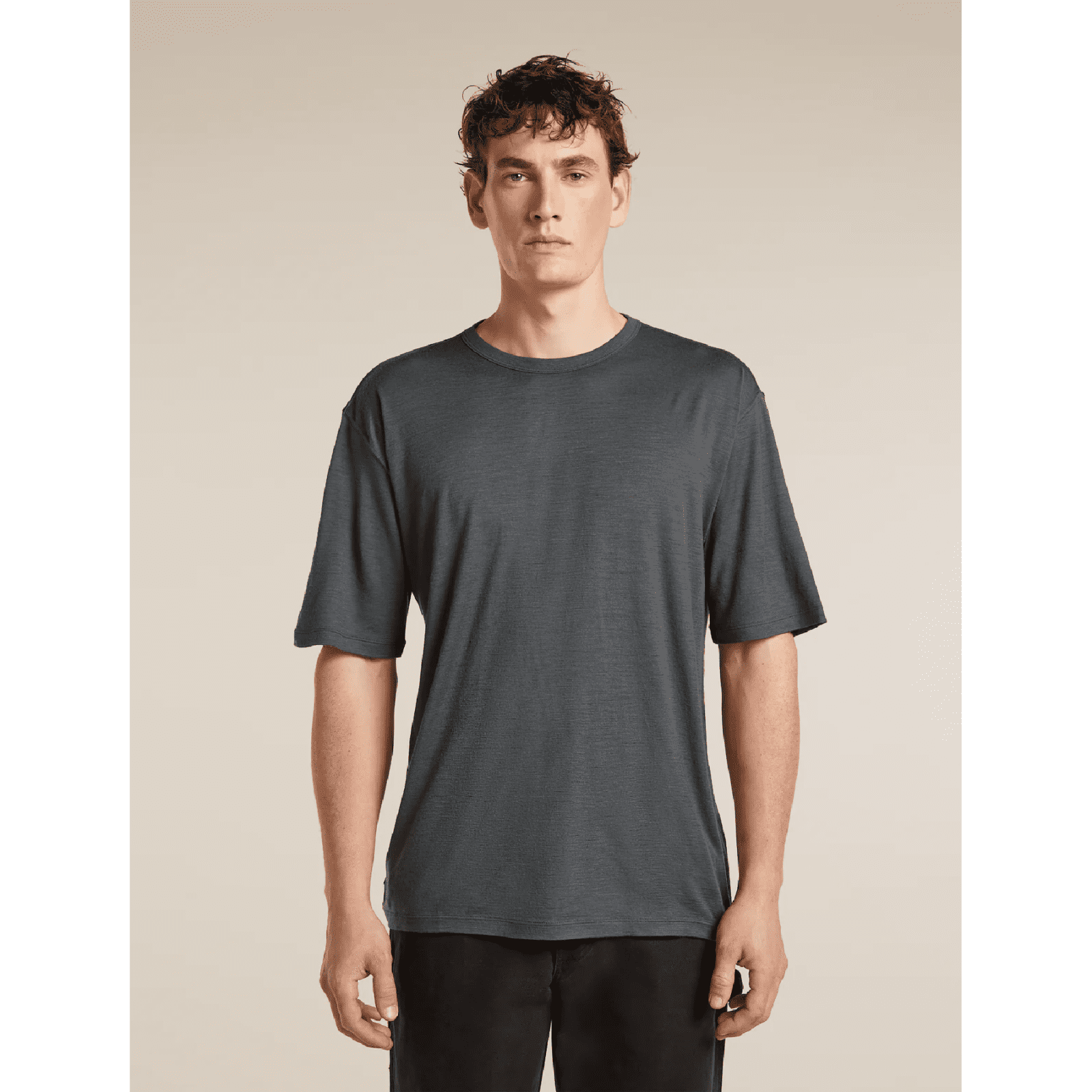 Pánské funkční triko Icebreaker Merino 150 Tech Lite SS Relaxed Tee Velikost: M / Barva: tmavě šedá