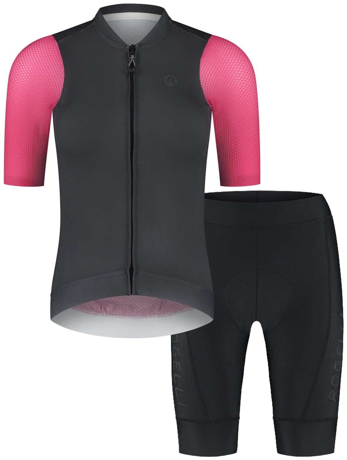 Dámské cyklistické oblečení Rogelli FAST ESSENTIAL III, antracitovo-růžové