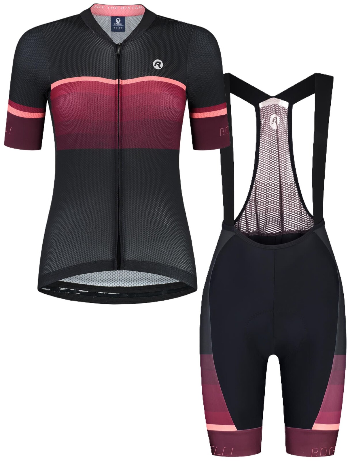 Dámská cyklistická sada oblečení Rogelli IMPRESS II, vínová