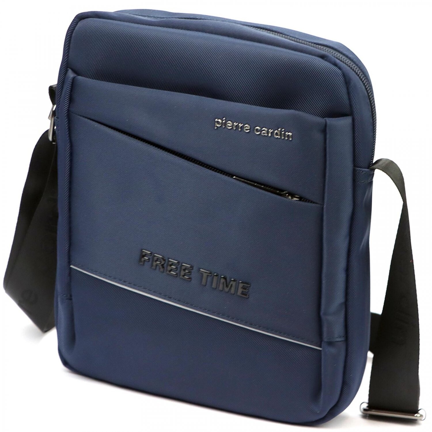 Moderní pánská textilní crossbody taška Pierre Cardin Levon, modrá