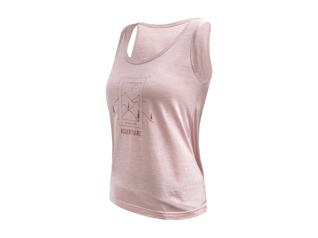 SENSOR MERINO AIR SAY YES dámské triko bez rukávu dusty pink S Velikost: S