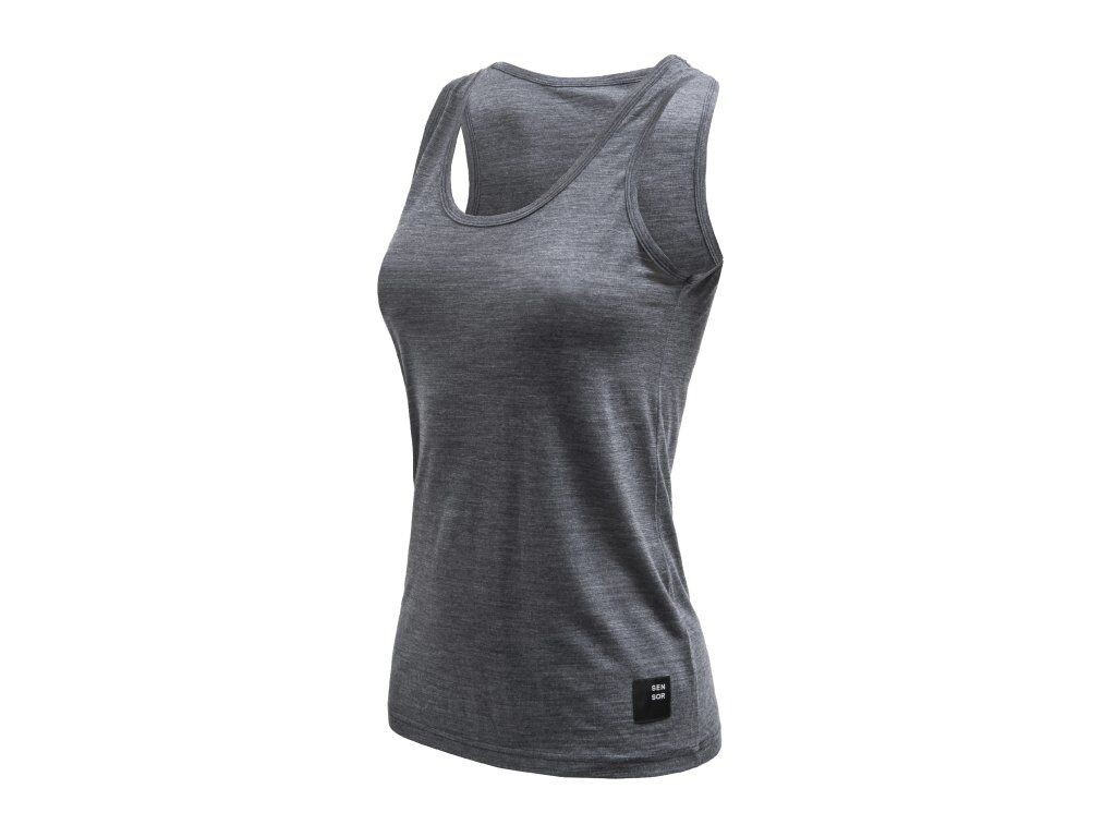 SENSOR MERINO LITE dámské triko bez rukávu anthracite gray S Velikost: S