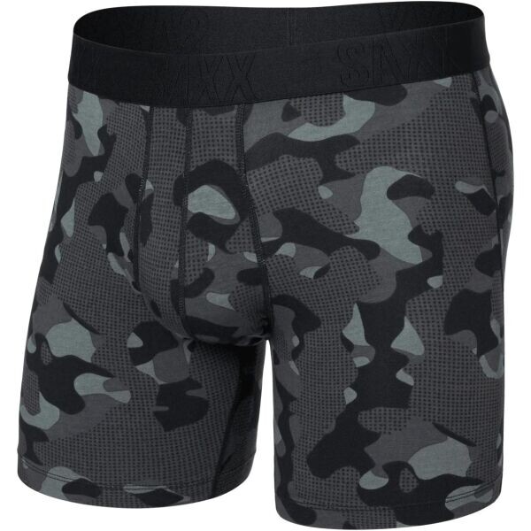 SAXX DROPTEMP COOLING COTTON BOXER BRIEF FLY Pánské funkční boxerky, tmavě šedá, velikost