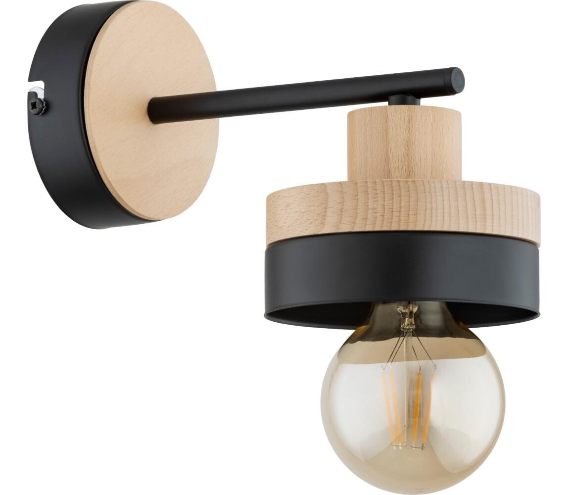 Nástěnná lampa LARSO 1xE27/15W/230V černá/béžová 91537