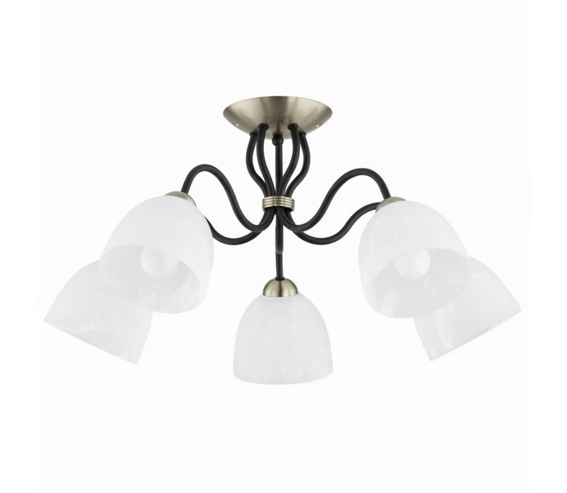 Přisazený lustr ARIEL 5xE27/15W/230V mosaz/černá 63428