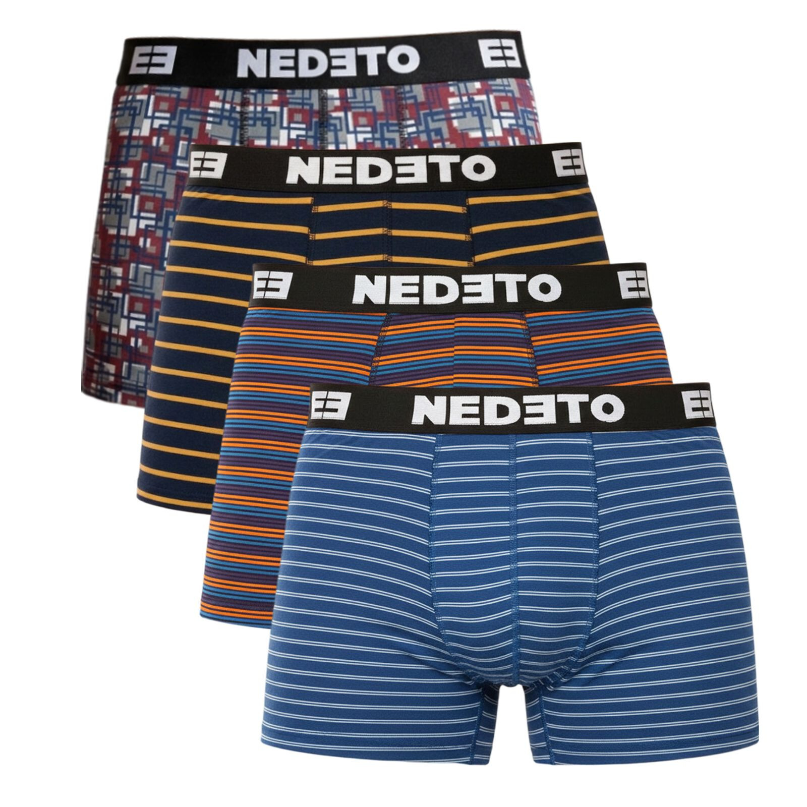 4PACK pánské boxerky Nedeto vícebarevné (4NBV2) L, trenky / trenýrky