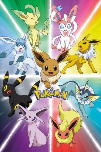 Posters Plakát, Obraz - Pokemon - Eevee Evolution, (61 x 91,5 cm)