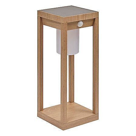 DEOKORK Zahradní solární lampa 15x15x40 cm (efekt dřeva)