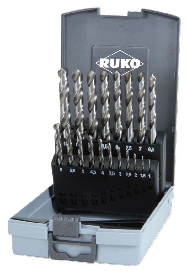 RUKO Sada vrtáků HSS 19 dílů 1,0 - 10,0 mm 214214RO