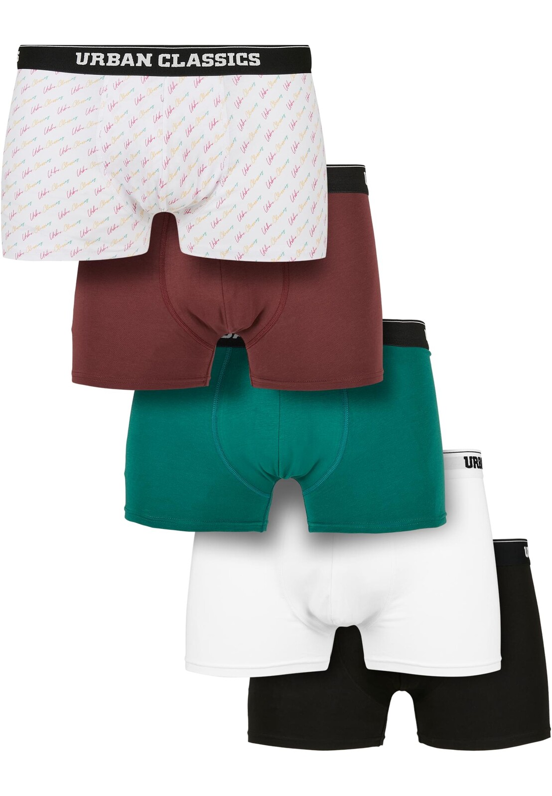 Organické boxerky 5-balení clrfl+chry+trgrn+wht+blk