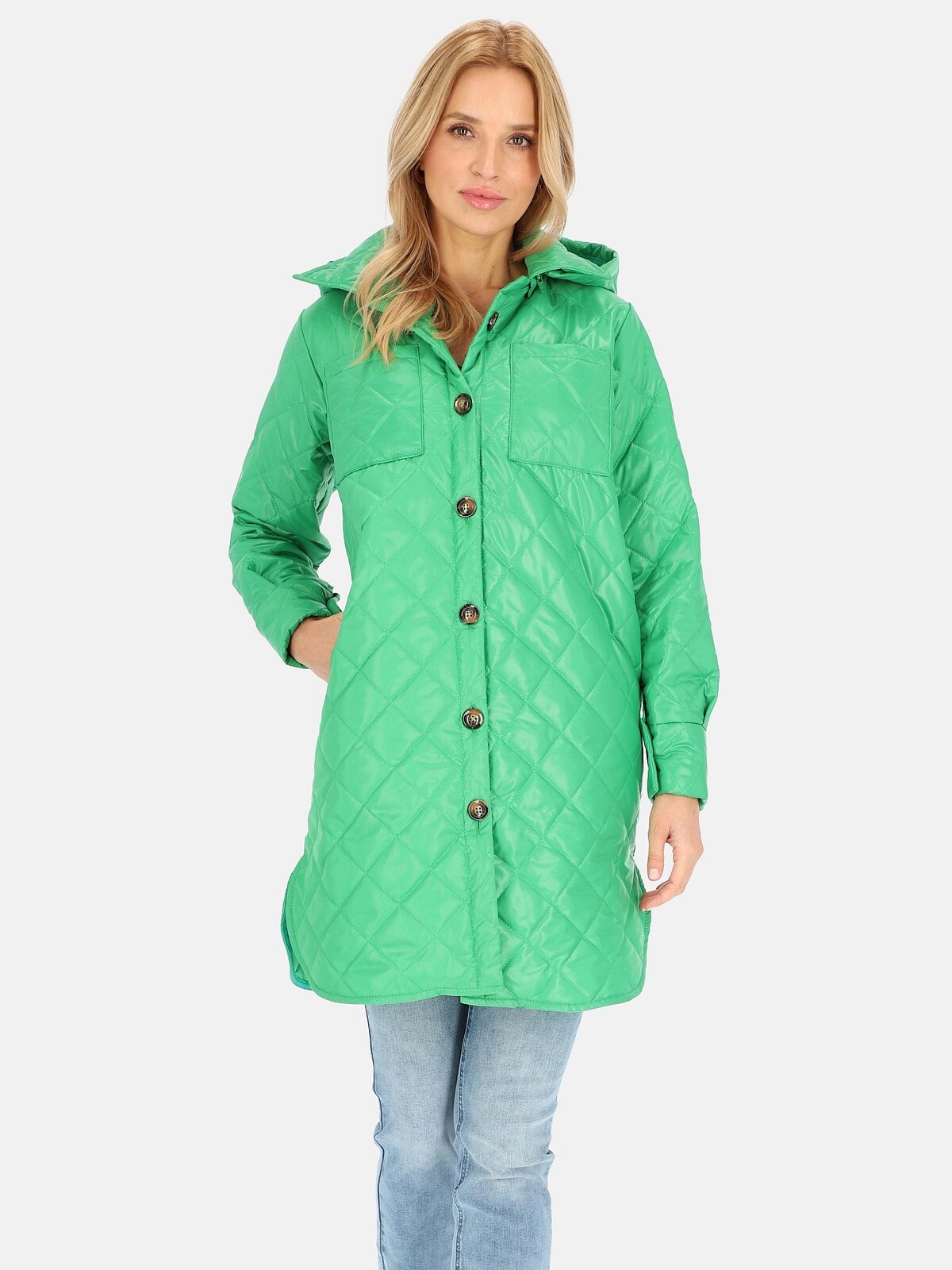 PERSO Woman's Women's transitional thin jacket with a hood