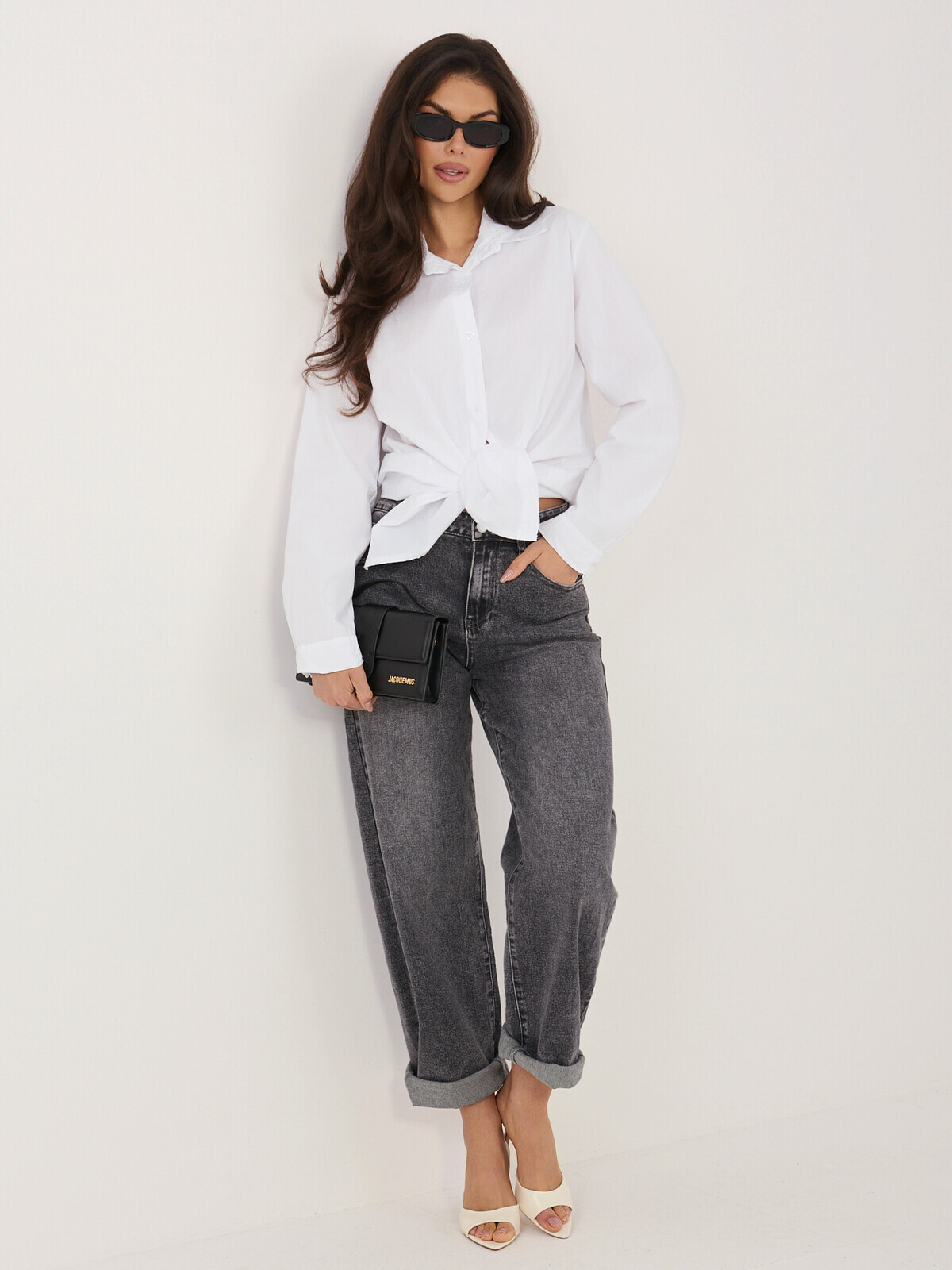 Bílá rozepínací košile s dlouhým rukávem