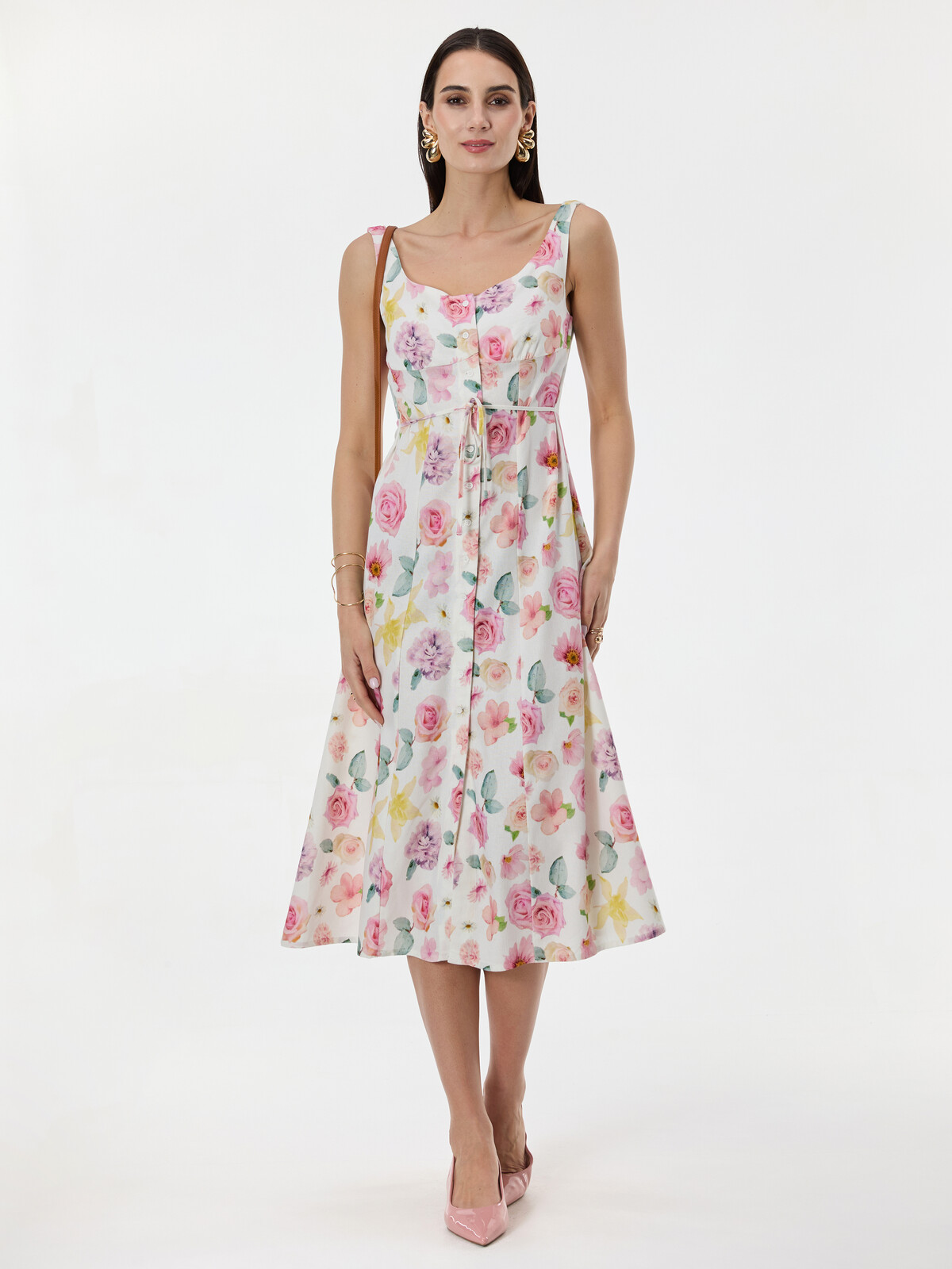 Světle růžové vzorované šaty ORSAY