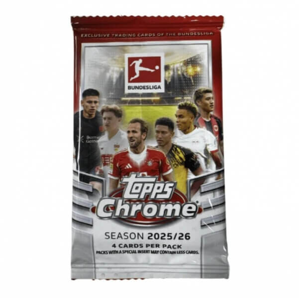 2025-2026 Topps Chrome Bundesliga Hobby balíček - fotbalové karty