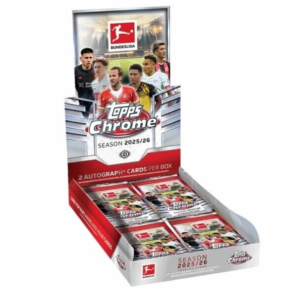2025-2026 Topps Chrome Bundesliga Hobby Box - fotbalové karty