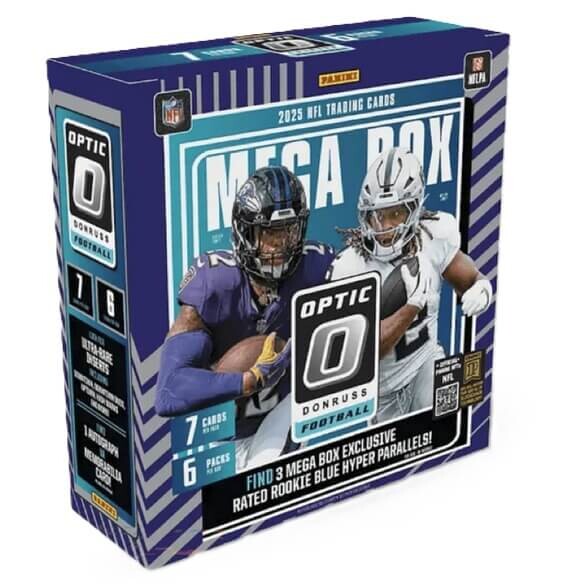 2025 Panini Donruss Optic NFL Football Mega Box (Blue Hyper Parallels)