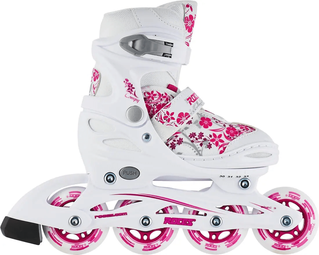 Roces - Compy 8.0 Girls White/Violet - kolečkové roztahovací brusle Velikost (brusle): 26-29