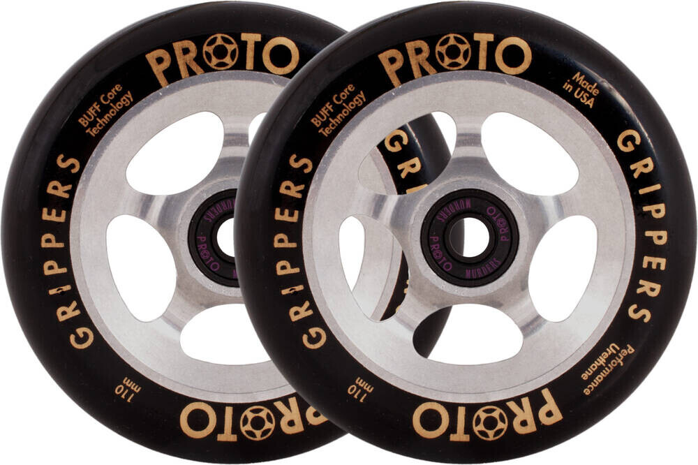 Proto - Spoked Grippers 110mm - Black On Raw - (2ks) - kolečka na freestyle koloběžku