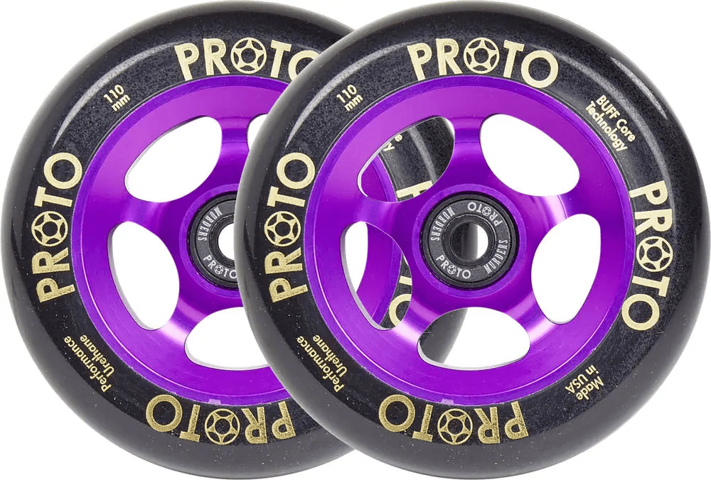 Proto - Spoked Grippers 110mm - Black On Purple - (2ks) - kolečka na freestyle koloběžku