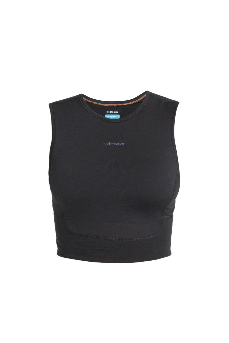 ICEBREAKER Wmns Merino 125 ZoneKnit™ Energy Wind Cropped Bra-Tank, Black (vzorek) velikost: S