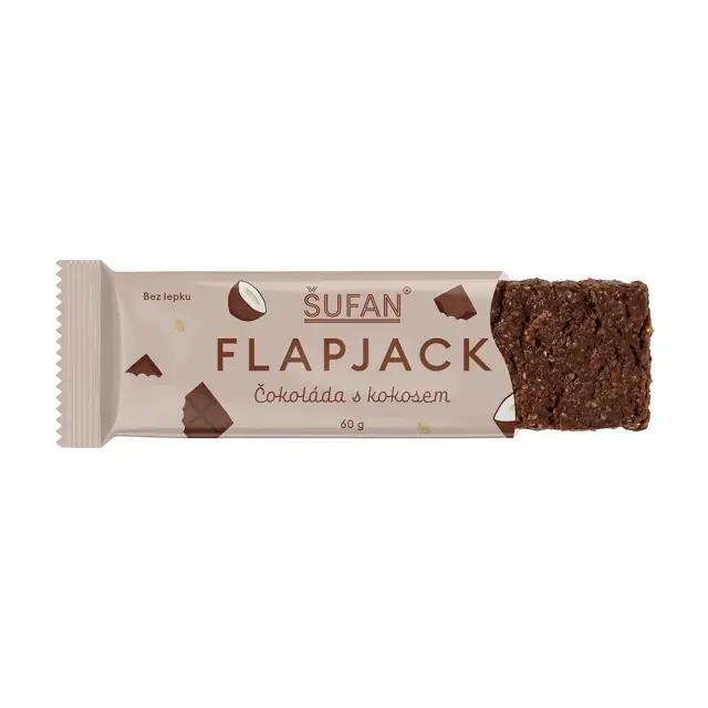 Šufan Bezlepkový FLAPJACK Čokoláda s kokosem 60 g