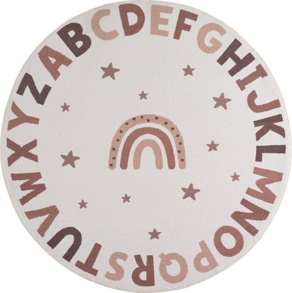 Krémový pratelný dětský koberec ø120 cm Coco 1133 – Ayyildiz Carpets