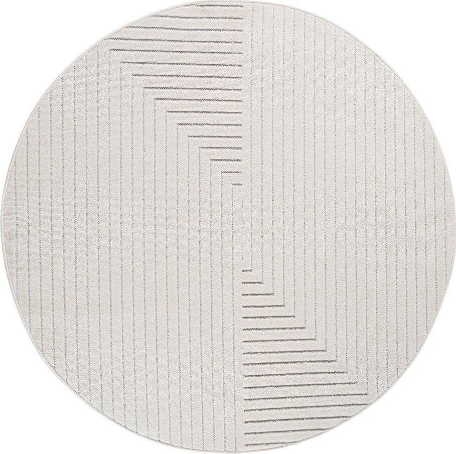 Krémový kulatý vnitřní a venkovní koberec ø 80 cm Nova 1202 – Ayyildiz Carpets