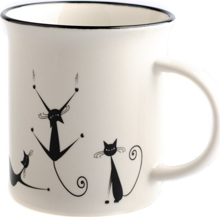 Porcelánový hrnek Dakls Cats Nero, 310 ml