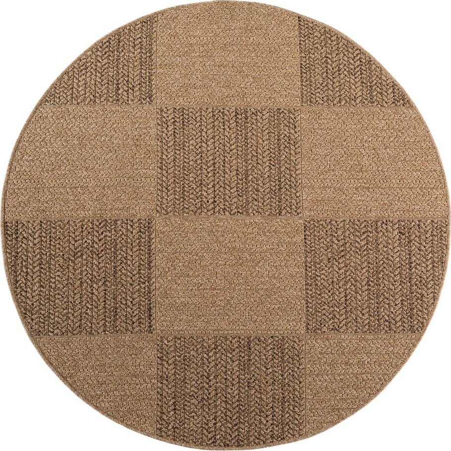 Hnědý kulatý vnitřní a venkovní koberec ø 80 cm Timber 1405 – Ayyildiz Carpets