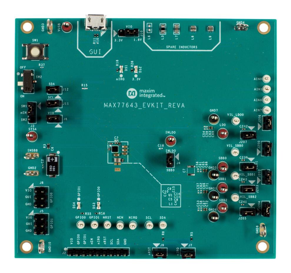 Analog Devices, Inc. Max77643Evkit# Eval Board, Simo Buck-Boost Regulator