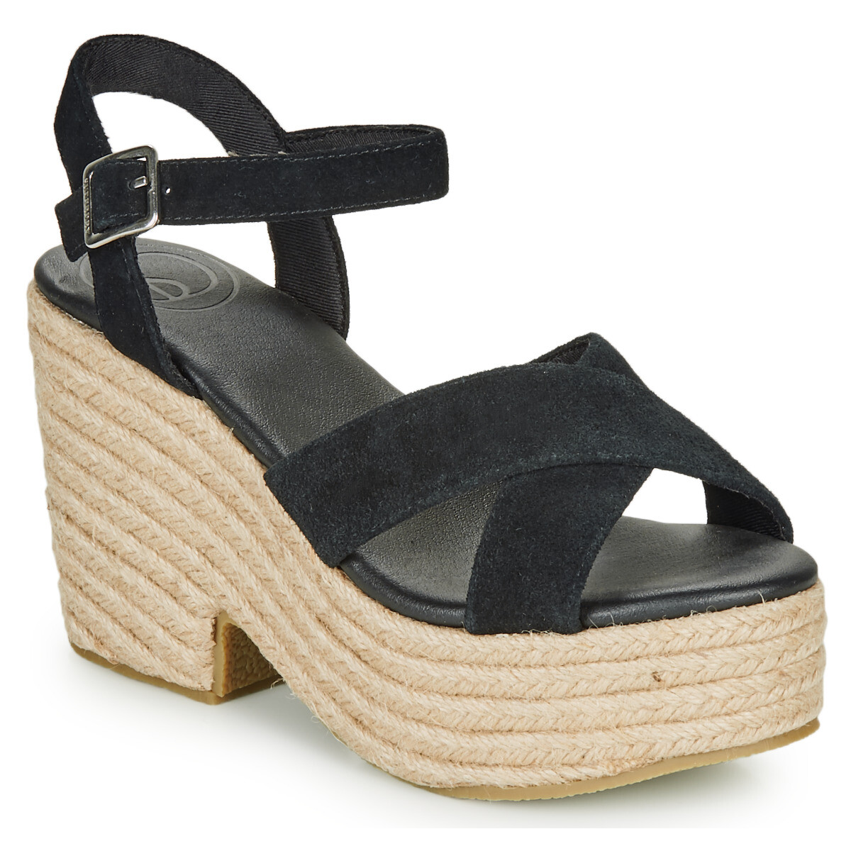 Superdry  HIGH ESPADRILLE SANDAL  Černá