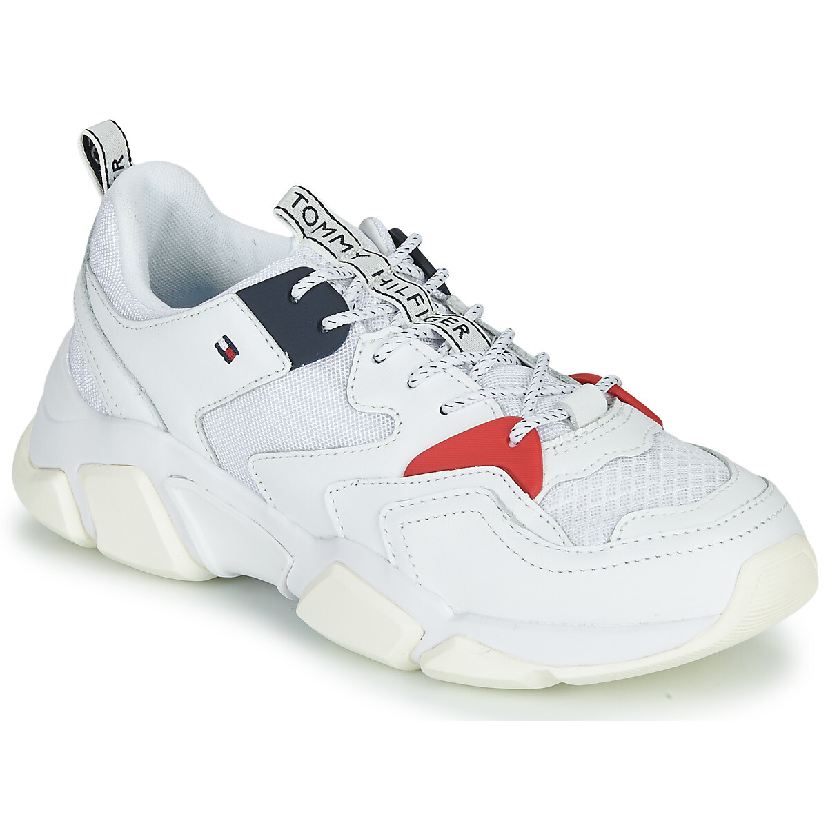 Tommy Hilfiger  WMN CHUNKY MIXED TEXTILE TRAINER  Bílá