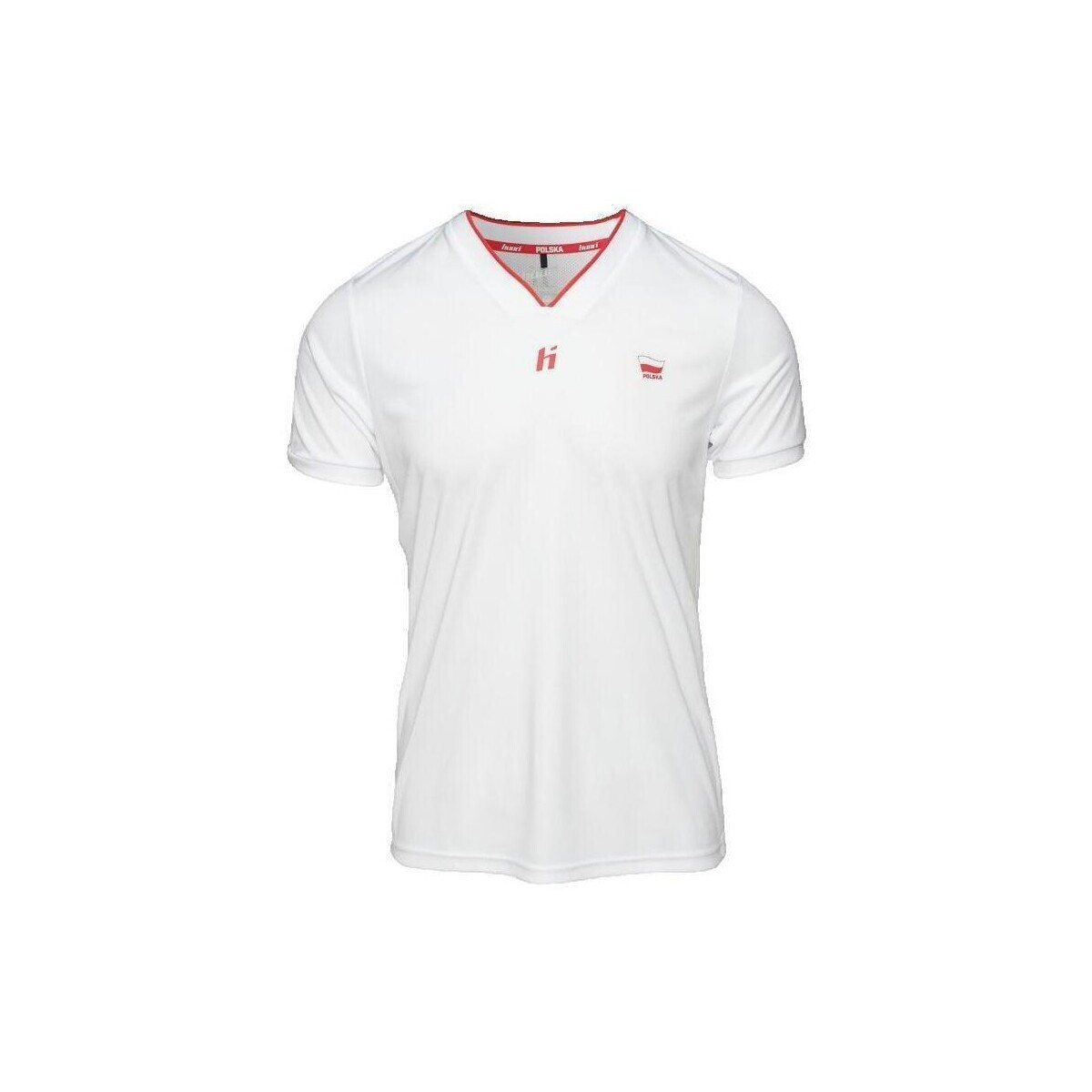 Huari  T-shirt  à col V blanc sport  Bílá