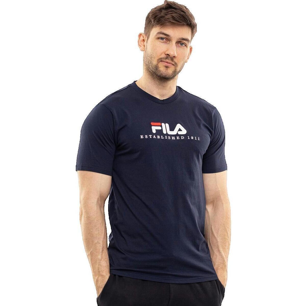 Fila  T-shirt  Bleu Regular Homme  Modrá