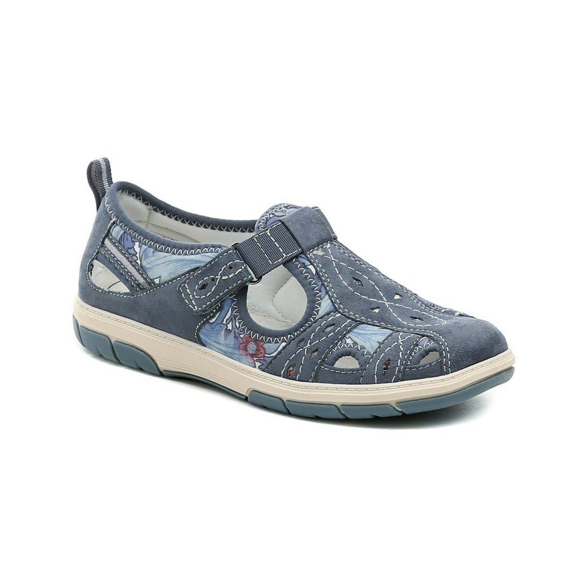 Jana  8-23671-44 denim dámské polobotky šíře H  Modrá