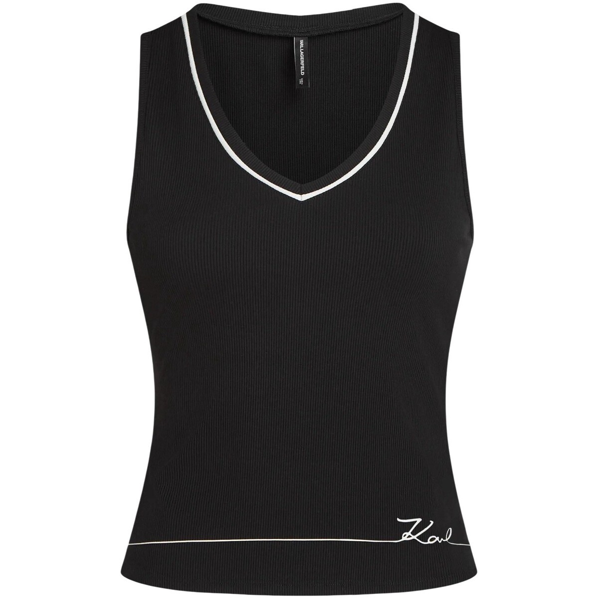 Karl Lagerfeld  SIGNATURE LOUGE TANK TOP B2W44008  Černá