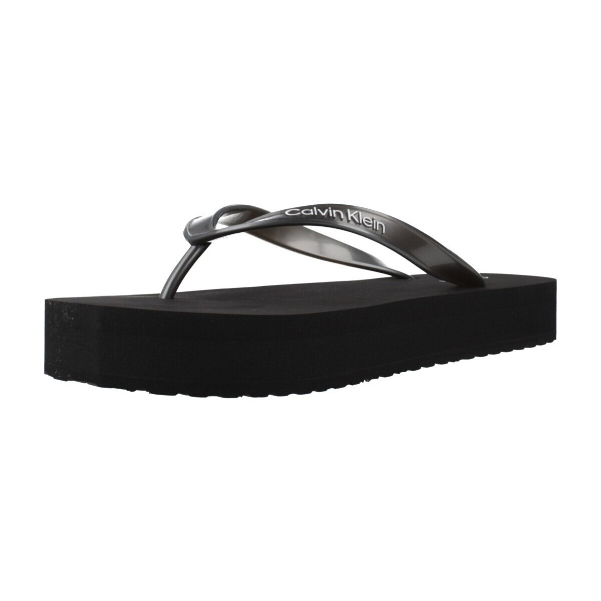Calvin Klein Jeans  Chanclas Mujer Modèle Flatform Flip Flop Met T  Černá