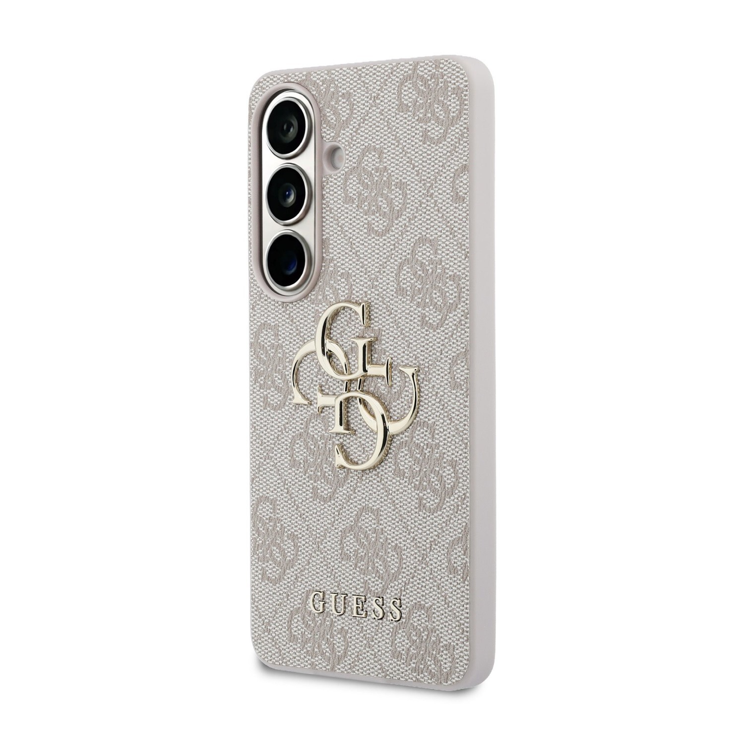 Zadní kryt Guess PU 4G Metal Logo pro Samsung Galaxy A57, růžová