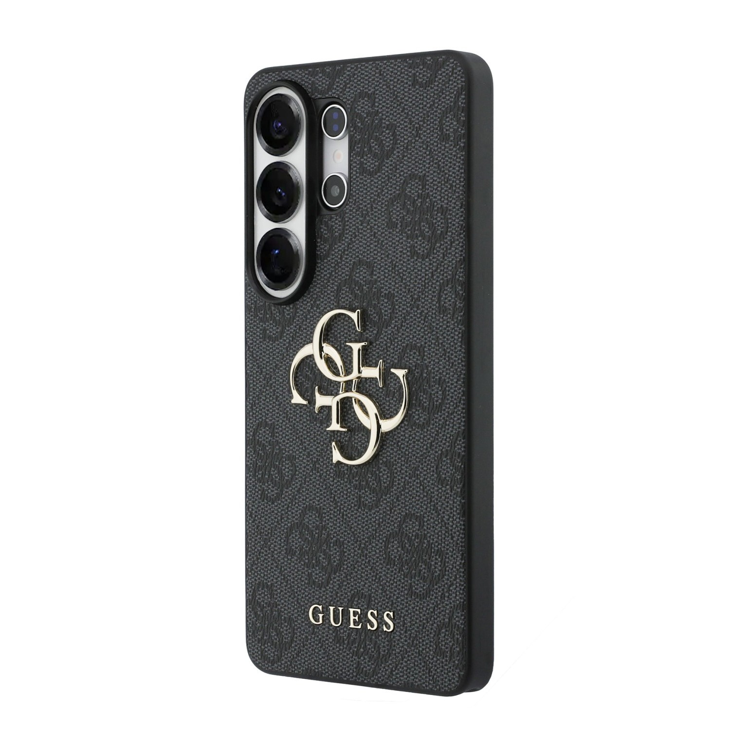 Zadní kryt Guess PU 4G Metal Logo pro Samsung Galaxy A37, šedá
