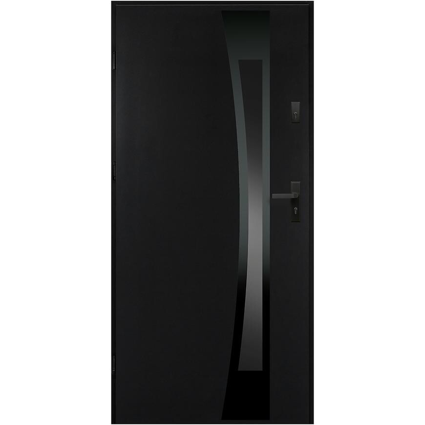 Vchodové dveře Asteria 90 L tmavý antracit černá inox/grafitová