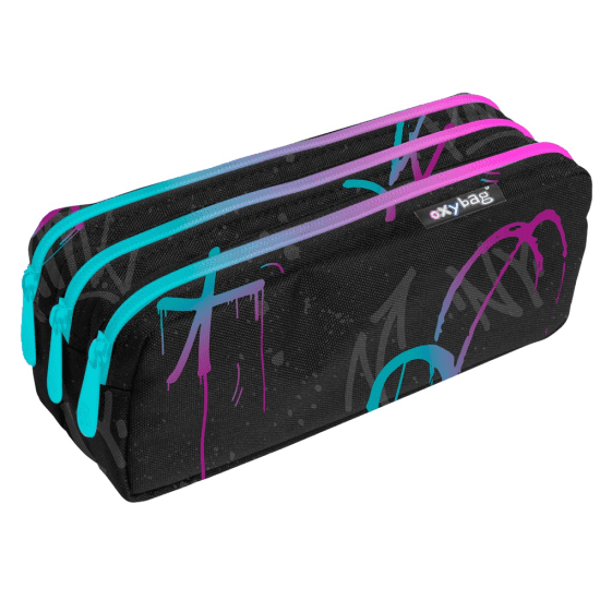 Oxybag Pouzdro etue 3 zipy - Graffiti girl