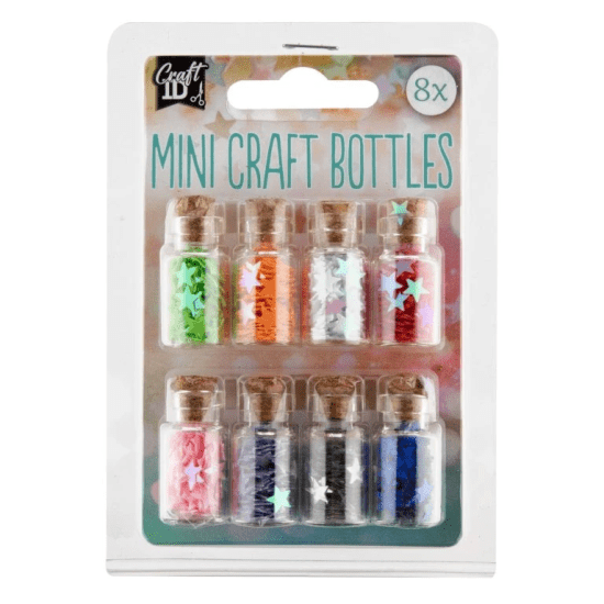 Craft ID Mini lahvičky na tvoření - Hvězdy - 8 ks - CR1215/GEH