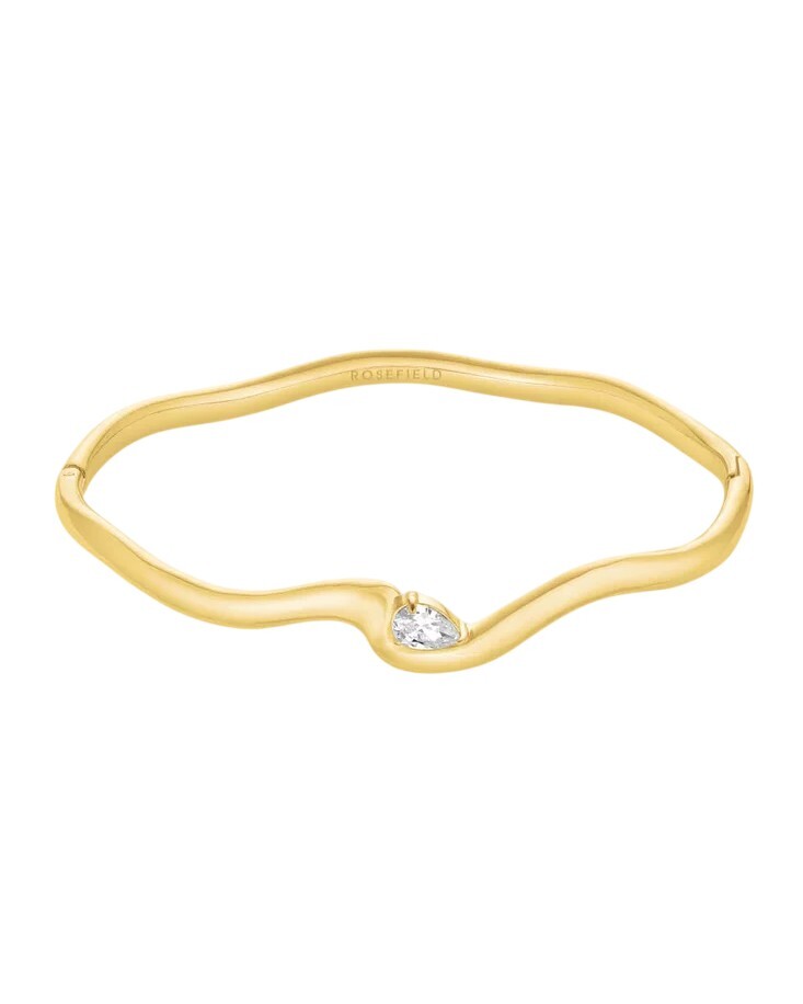 Rosefield Třpytivý pevný náramek s krystaly Wave JBMWG-J1303