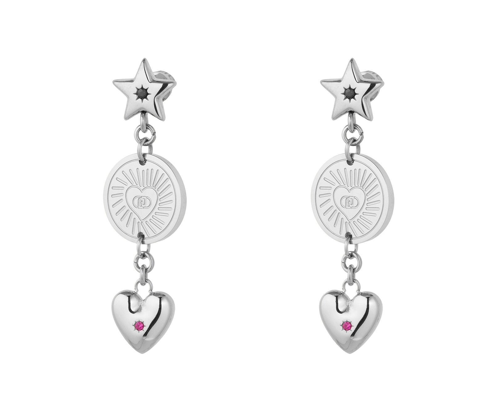 Liu Jo Ocelové visací náušnice s krystaly Icones LJ3186