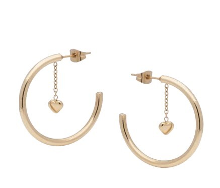 Liu Jo Ocelové kruhové náušnice s řetízkem LJ3196