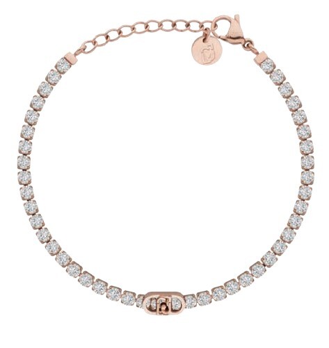 Liu Jo Tenisový pozlacený náramek s krystaly Stones LJ3218