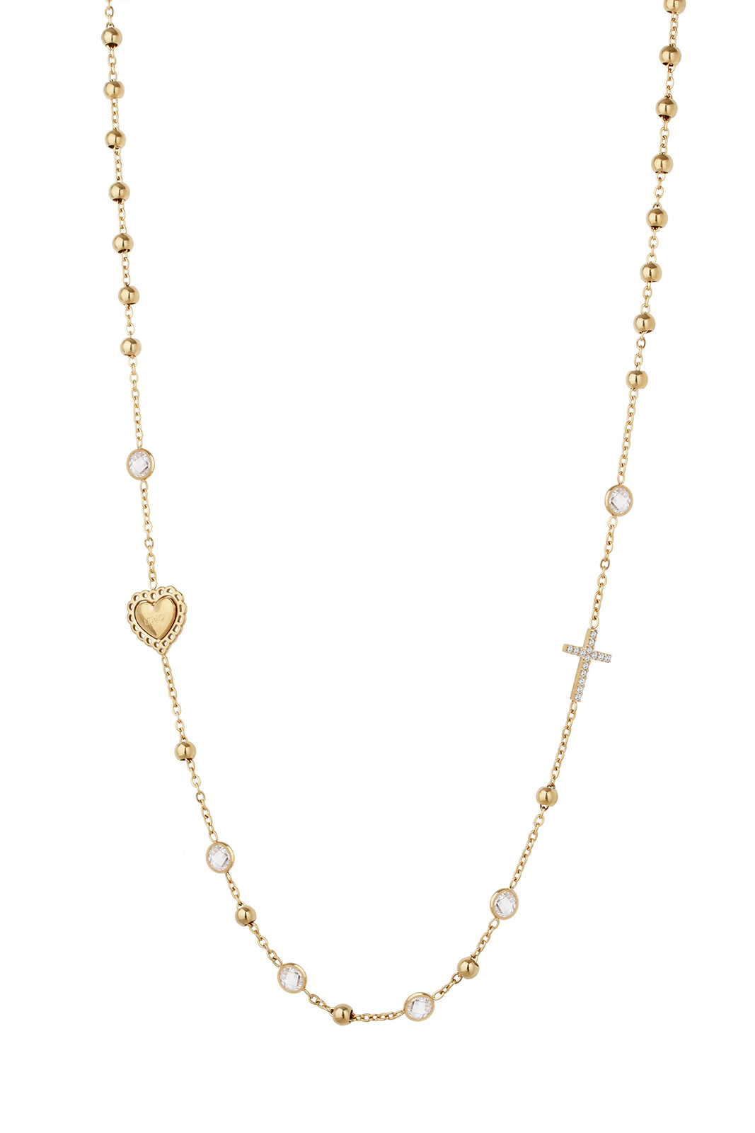 Liu Jo Nadčasový pozlacený náhrdelník s krystaly LJ3201