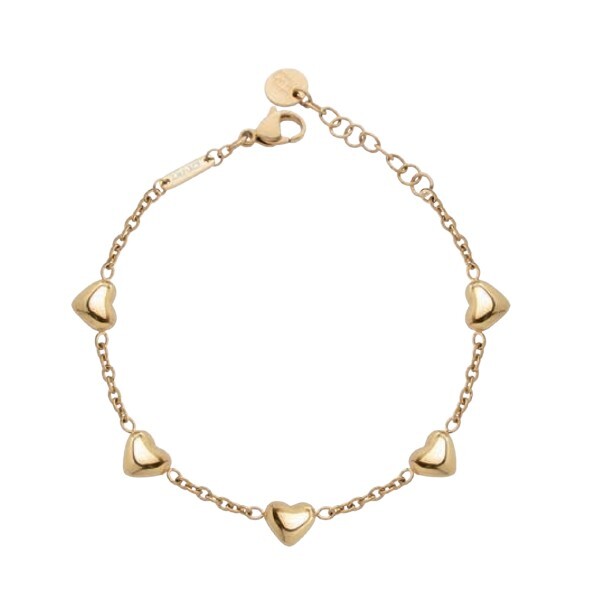 Liu Jo Srdcový pozlacený řetízkový náramek Icones LJ3192
