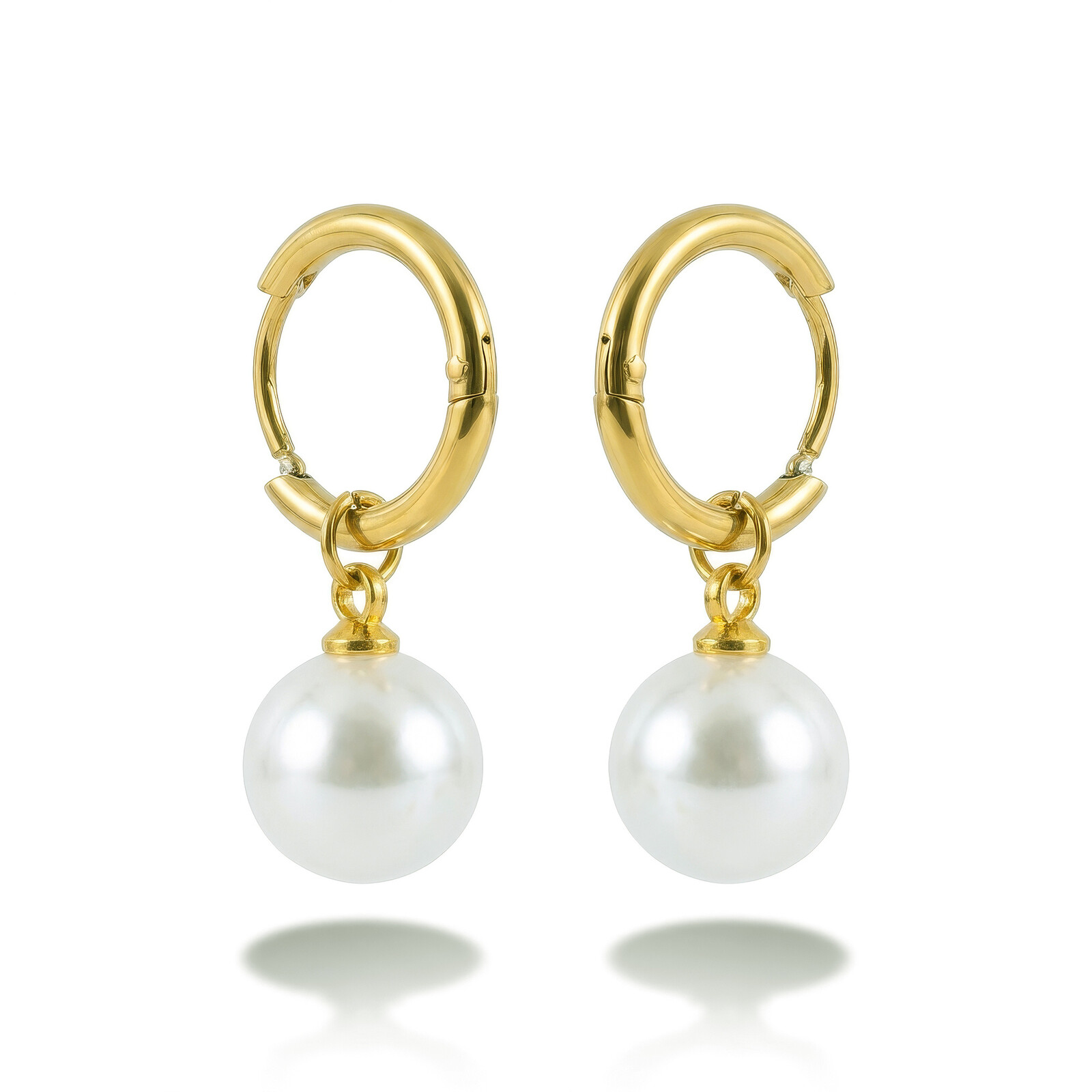 Emily Westwood Pozlacené náušnice s perlou 2v1 Emvora EWE260825G