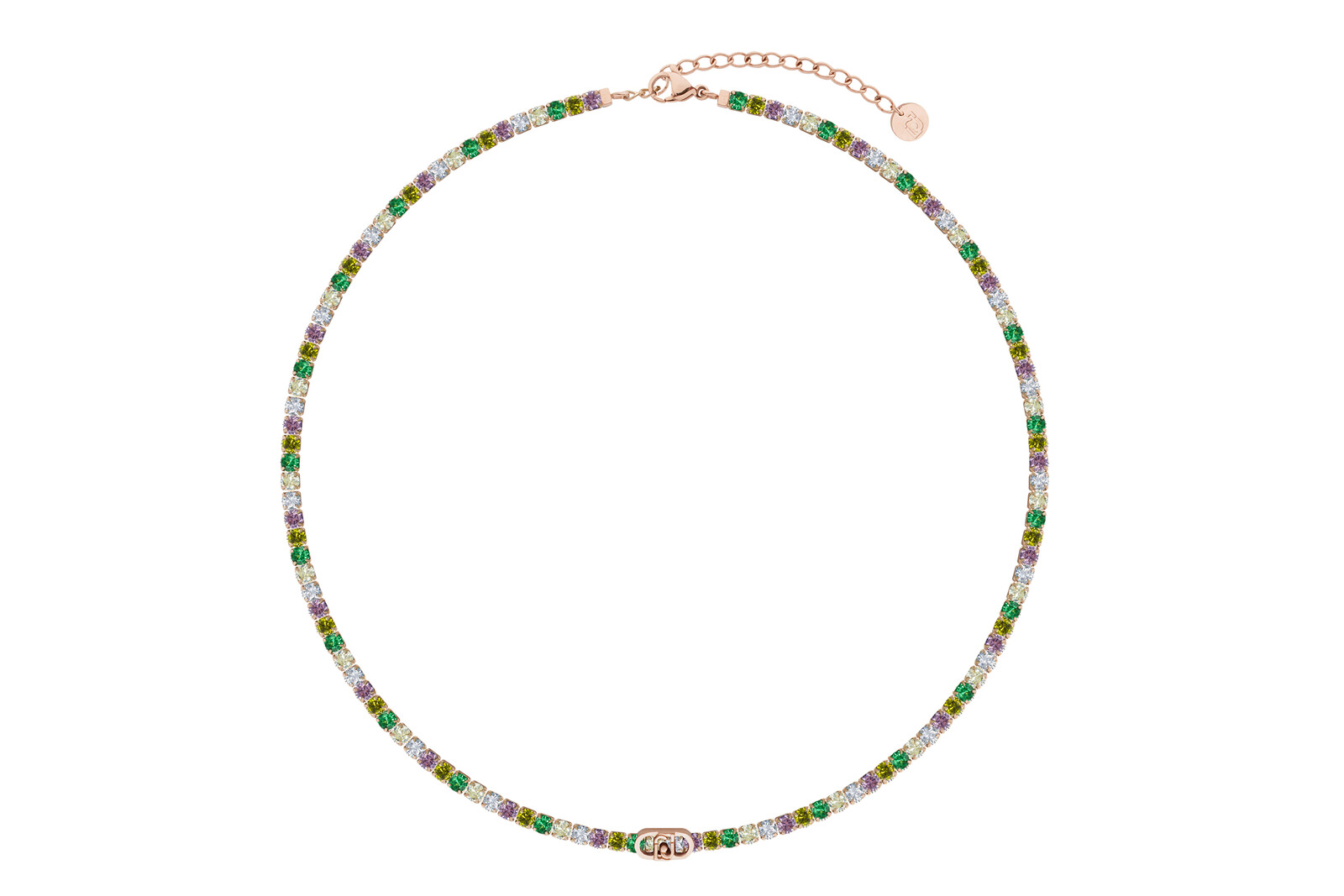 Liu Jo Pozlacený tenisový náhrdelník s krystaly Stones LJ3214